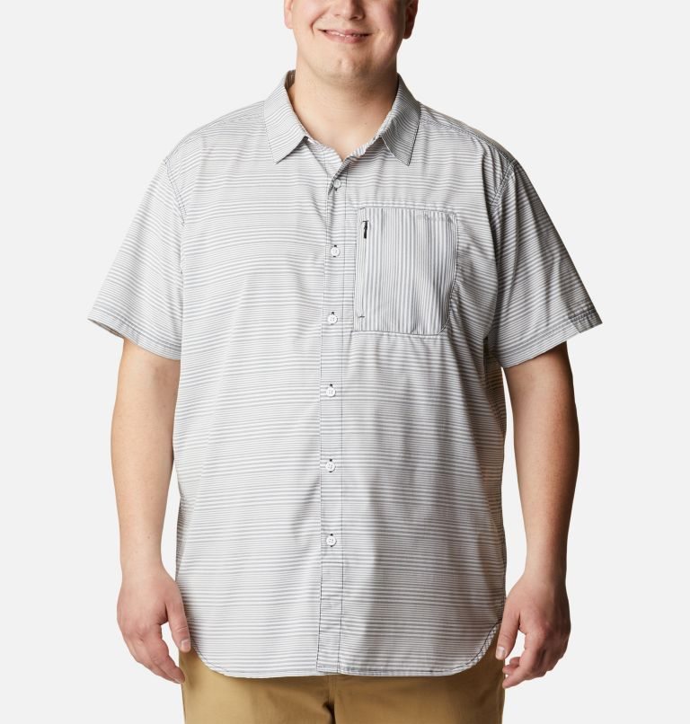 Men\'s Columbia Twisted Creek III Short Sleeve Shirts Stripe | Plus Size CA-S3085